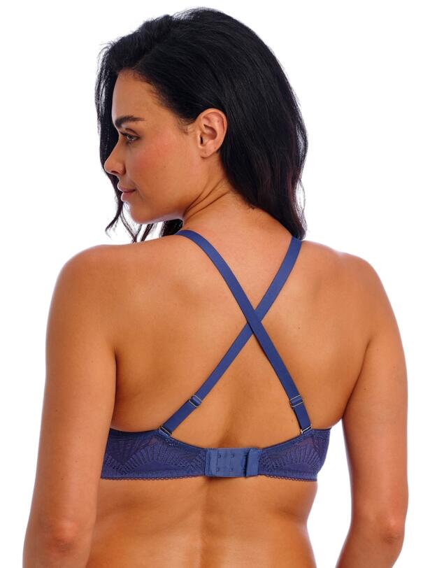 Wacoal Sensu Lace Underwired Plunge Bra Dark Azure