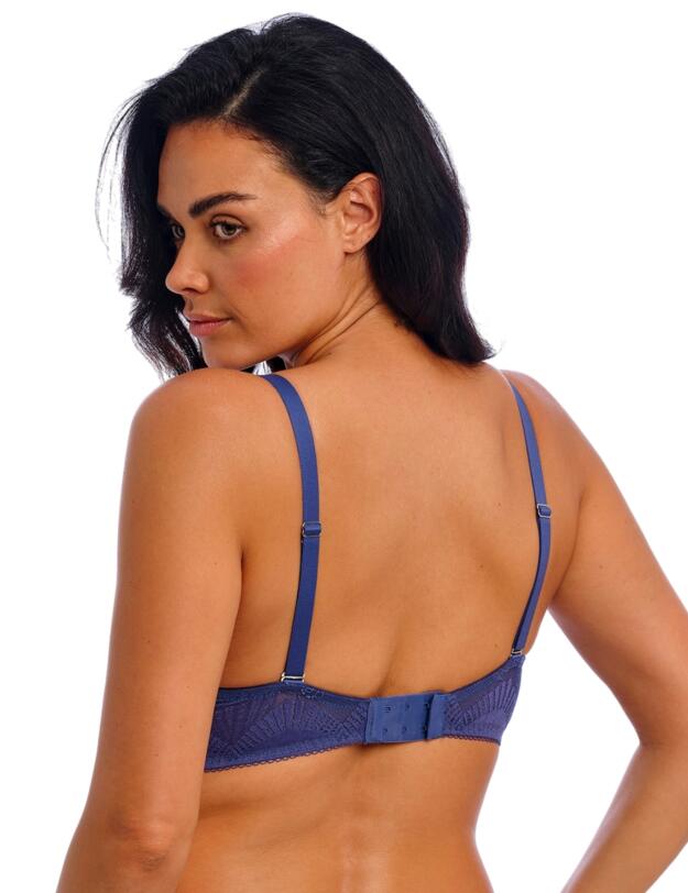 Wacoal Sensu Lace Underwired Plunge Bra Dark Azure
