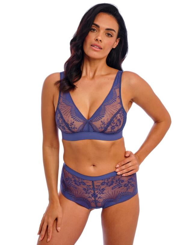 Wacoal Sensu Lace Non-Wired Bralette Dark Azure 
