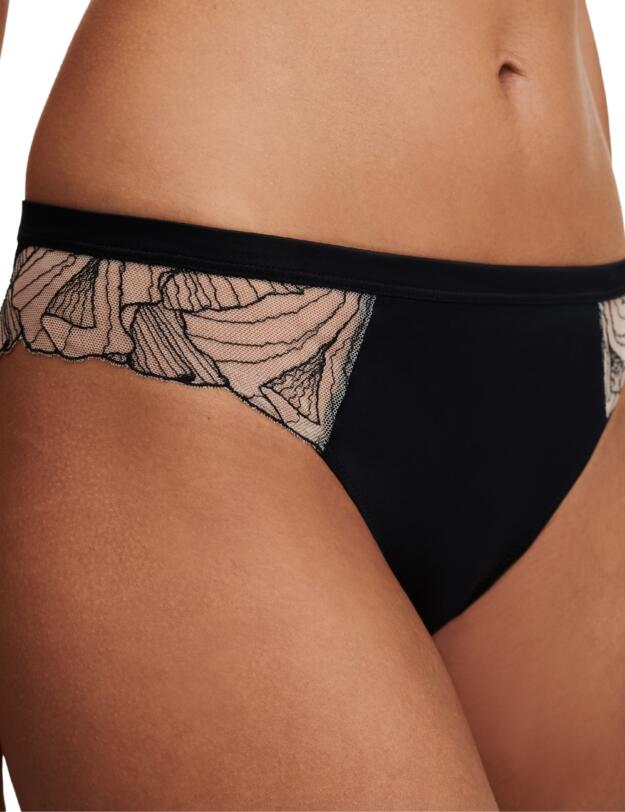 Chantelle Tattoo Love Brazilian Brief Black/Golden Beige