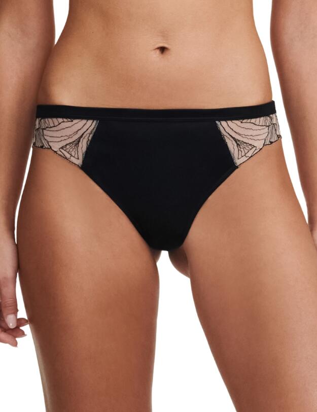 Chantelle Tattoo Love Brazilian Brief Black/Golden Beige