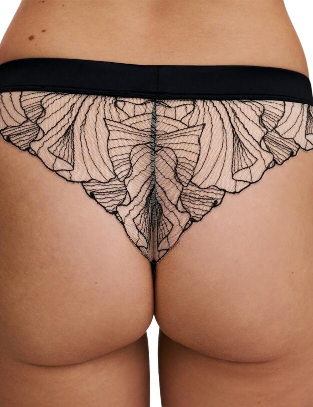 Chantelle Tattoo Love Tanga Brief Black/Golden Beige