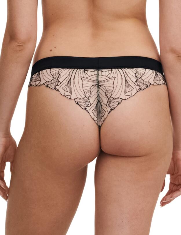 Chantelle Tattoo Love Tanga Brief Black/Golden Beige