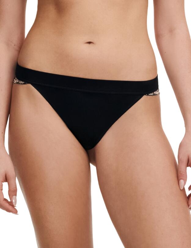 Chantelle Tattoo Love Tanga Brief Black/Golden Beige
