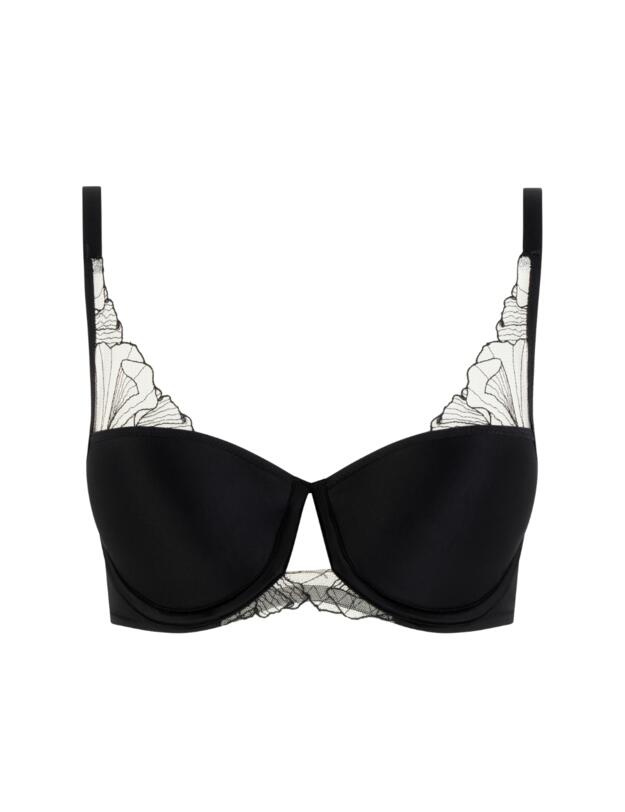 Chantelle Tattoo Love Memory Foam T-Shirt Bra Black/Golden Beige