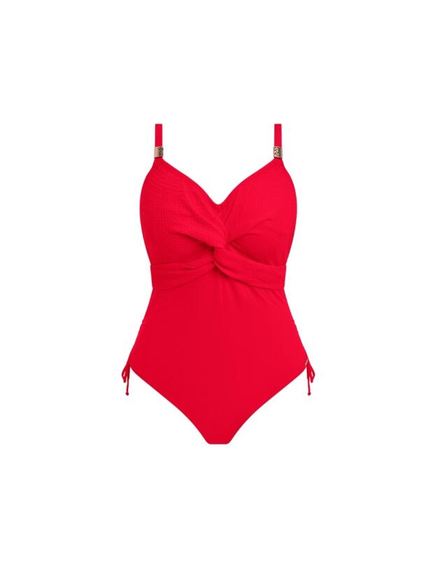 Fantasie Ottawa Underwired Twist Front Swimsuit With Adjustable Leg Radiant Red