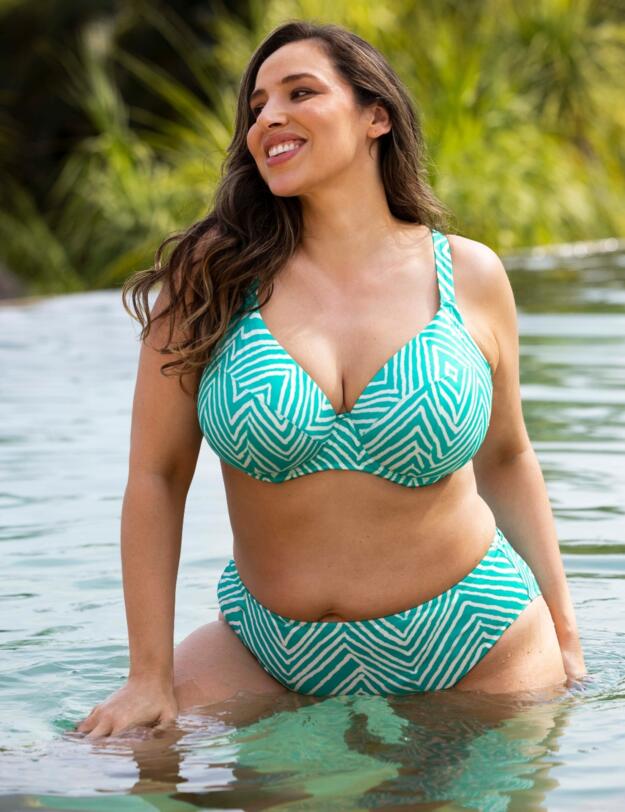 Elomi Fiji Falls Mid-Rise Bikini Brief Marine