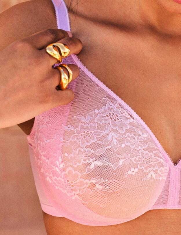 Gossard Glossies Lace Sheer Bra Sweet Lilac
