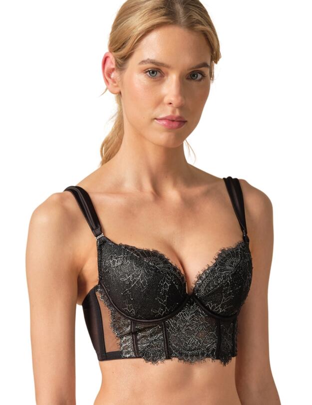 Gossard VIP Intrigue Padded Longline Bra Black