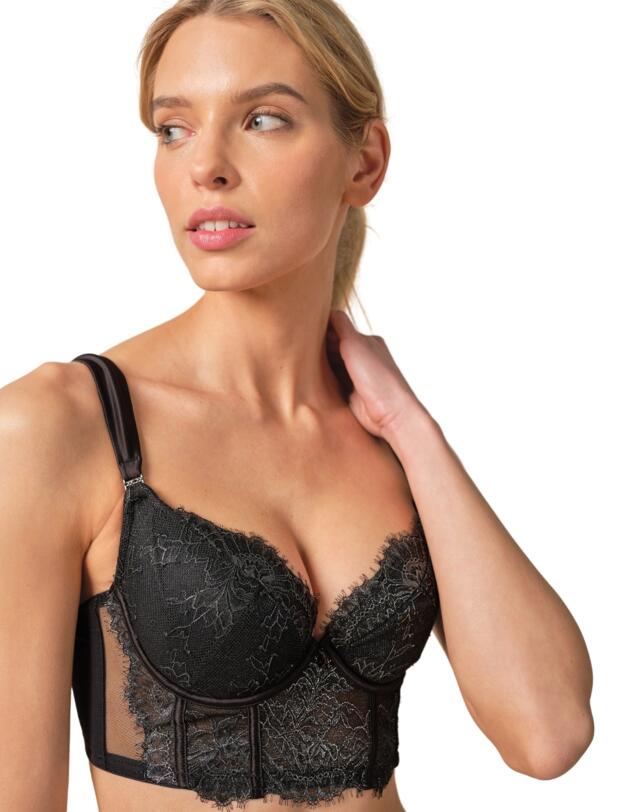 Gossard VIP Intrigue Padded Longline Bra Black
