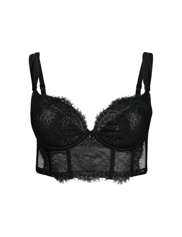 Gossard VIP Intrigue Padded Longline Bra Black