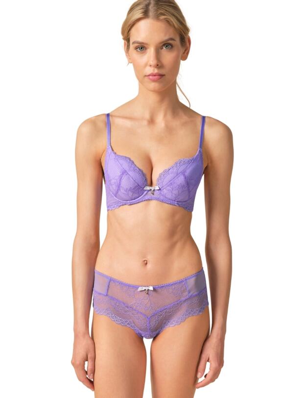 Gossard Superboost Lace Padded Plunge Bra Purple Hebe