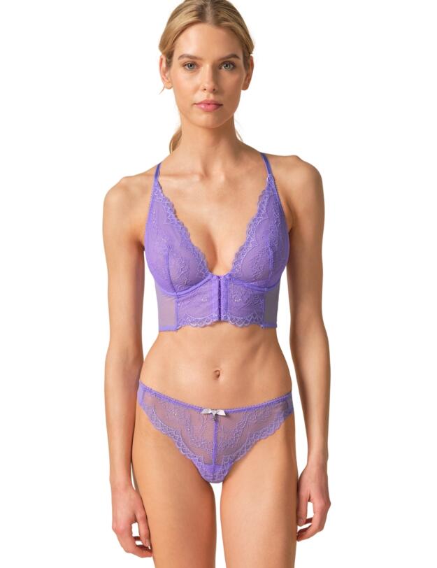 Gossard Superboost Lace Deep V Bralette Purple Hebe