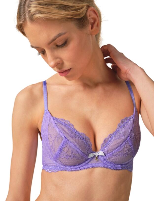 Gossard Superboost Lace Non-Padded Plunge Bra Purple Hebe