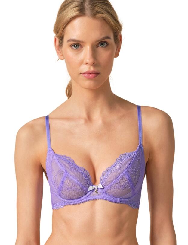 Gossard Superboost Lace Non-Padded Plunge Bra Purple Hebe