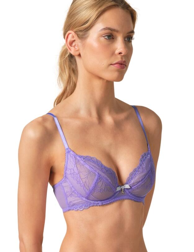 Gossard Superboost Lace Non-Padded Plunge Bra Purple Hebe