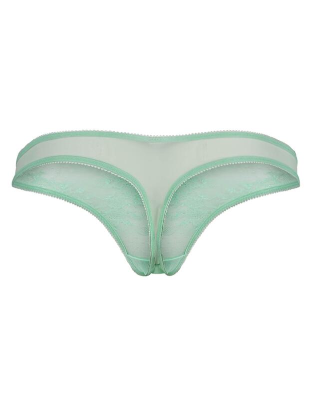 Gossard Glossies Lace Thong Brook Green