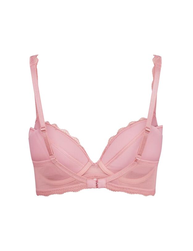 Gossard Vintage Romance Underwired Padded Plunge Bra Soft Pink