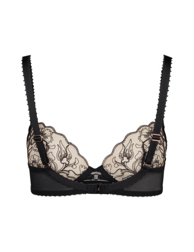 Gossard VIP Fleur De Nuit Non-Padded Plunge Bra Black 