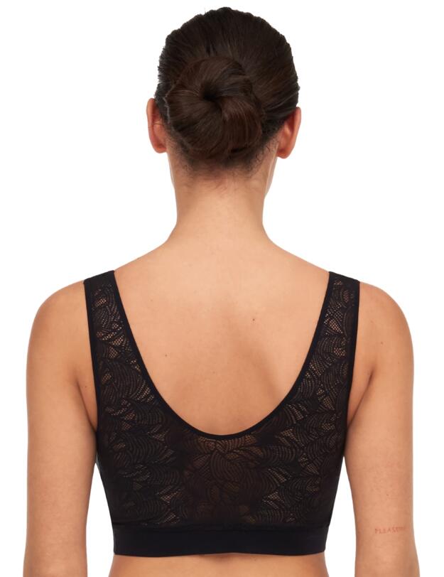 Chantelle Soft Stretch Lace Padded Crop Top Black