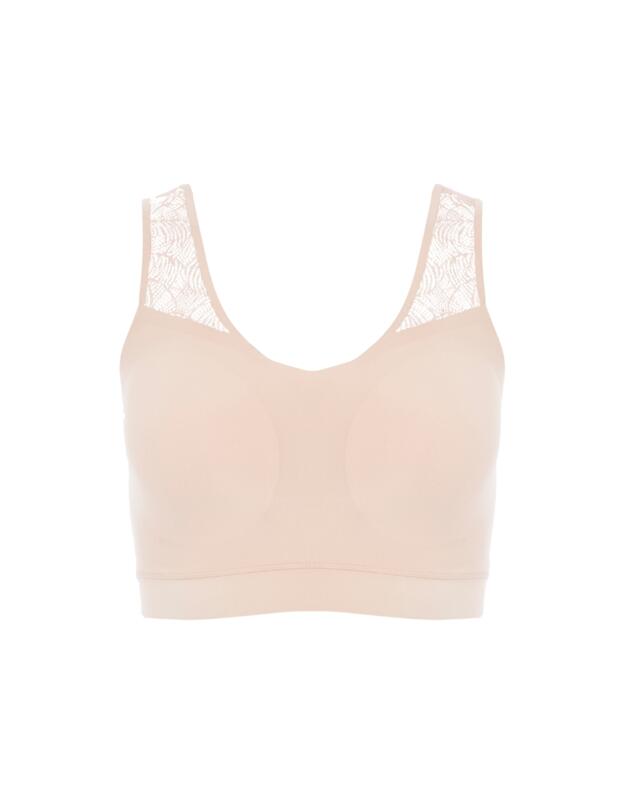 Chantelle Soft Stretch Lace Padded Crop Top Golden Beige