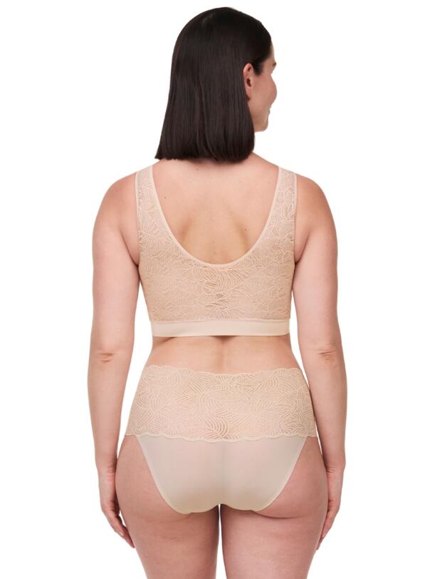 Chantelle Soft Stretch Lace Padded Crop Top Golden Beige