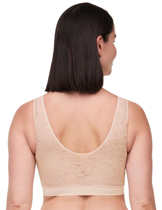 Chantelle Soft Stretch Lace Padded Crop Top Golden Beige