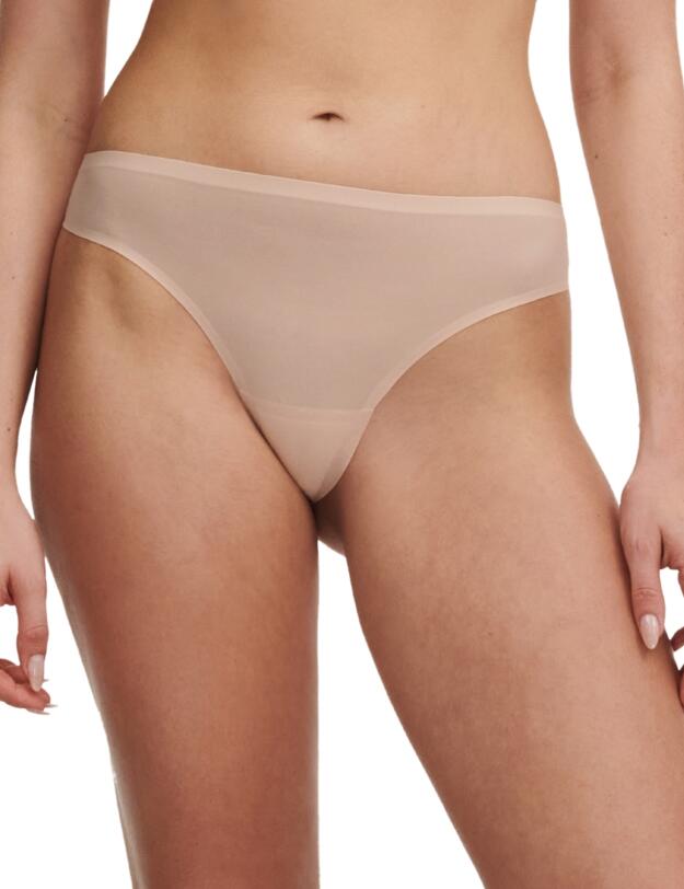 Chantelle Soft Stretch Lace Tanga Golden Beige