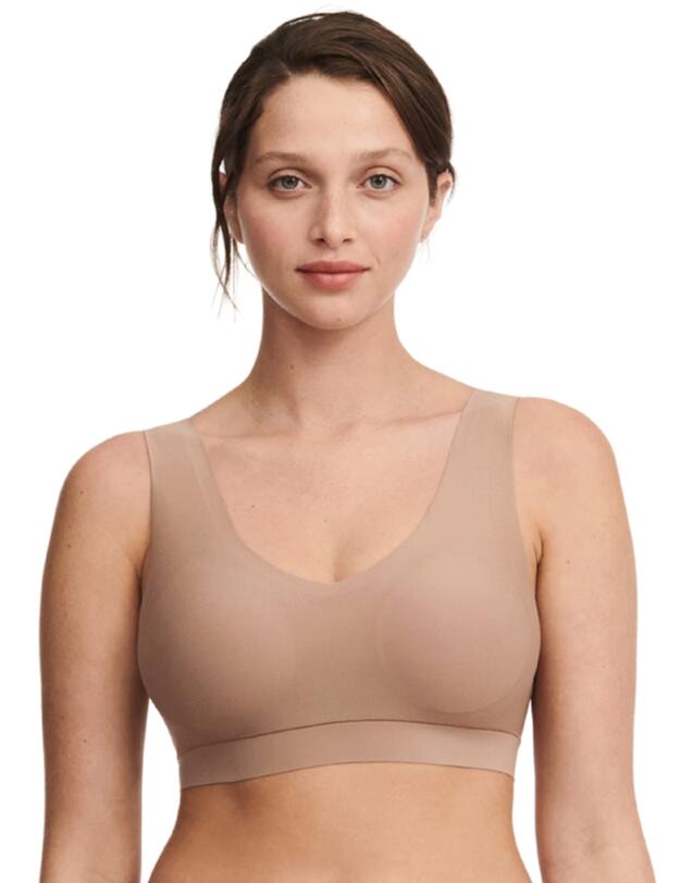 Chantelle Soft Stretch Padded Crop Top Coffee Latte