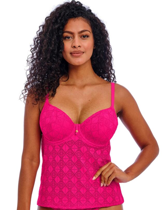 Freya Nomad Nights Plunge Tankini Top Fuchsia