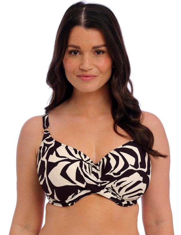 Fantasie Aruba Nights Underwired Full Cup Bikini Top Black and Cream