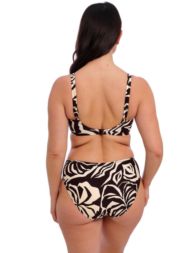 Fantasie Aruba Nights Mid Rise Bikini Brief Black and Cream