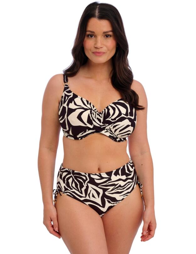 Fantasie Aruba Nights High Waist Bikini Brief Black and Cream