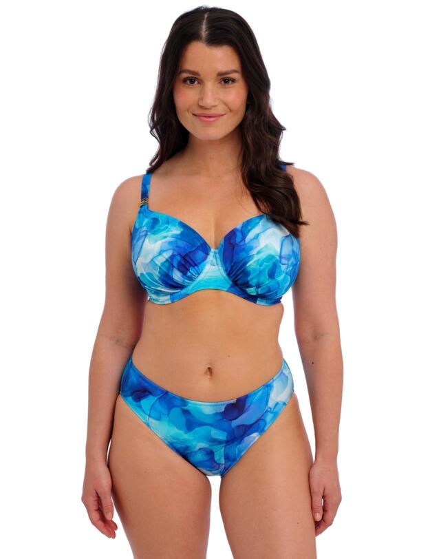 Fantasie Saunton Sands Underwired Gathered Full Cup Bikini Top Dazzling Blue