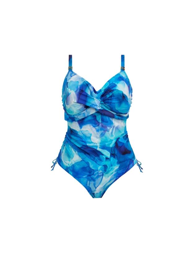 Fantasie Saunton Sands Underwired Twist Front Swimsuit With Adjustable Leg Dazzling Blue