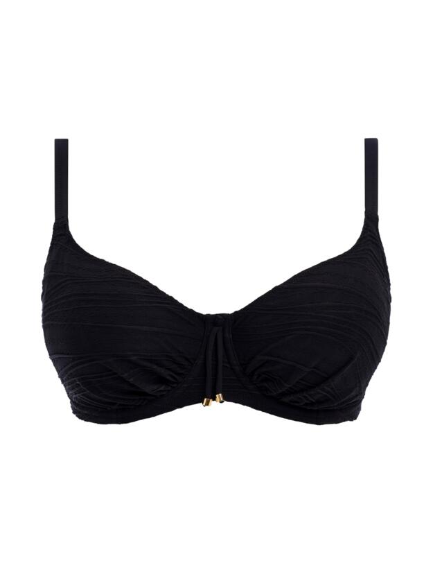 Fantasie Beach Waves Gathered Full Cup Bikini Top Black
