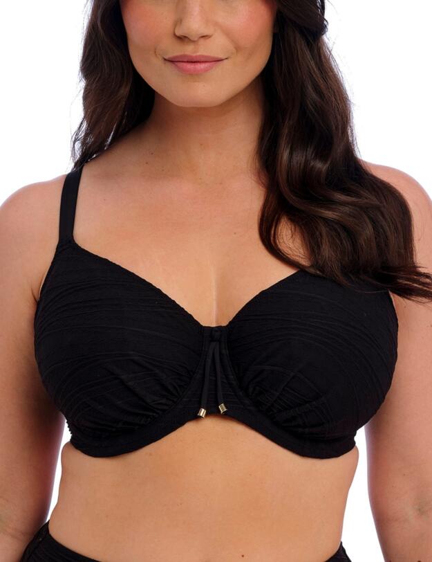 Fantasie Beach Waves Gathered Full Cup Bikini Top Black