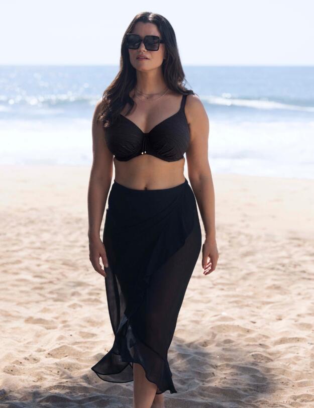 Fantasie Beach Waves Gathered Full Cup Bikini Top Black