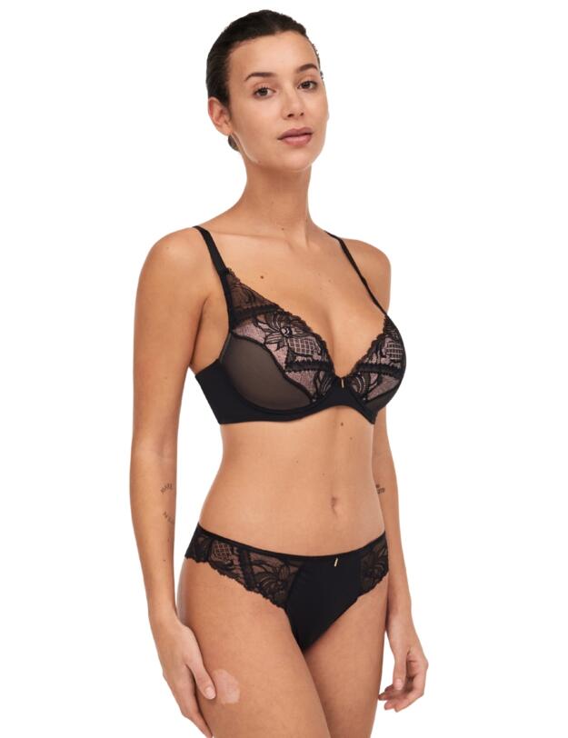Chantelle Orangerie Dream Plunge T-Shirt Bra Black