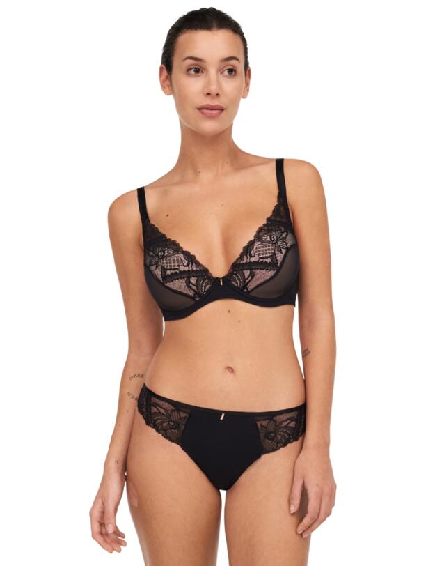 Chantelle Orangerie Dream Plunge T-Shirt Bra Black
