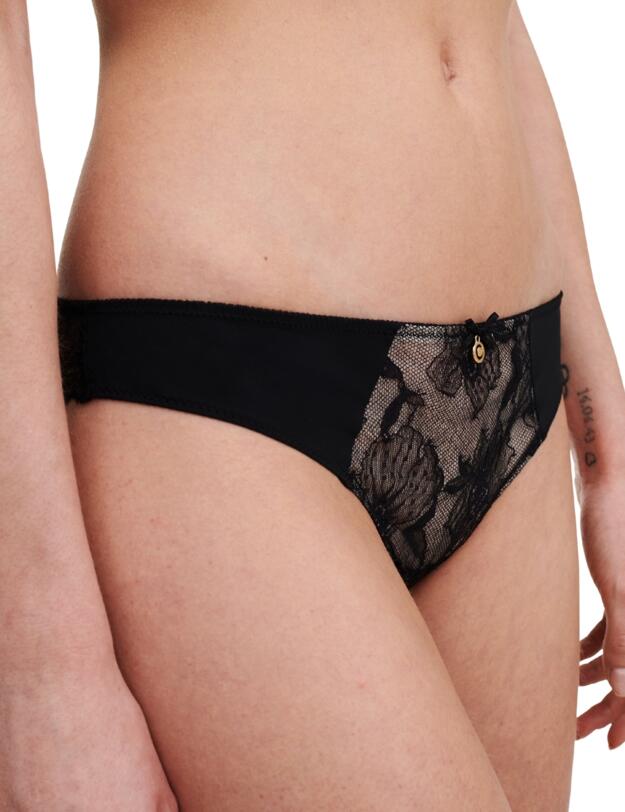 Chantelle Orchids Tanga Brief Black