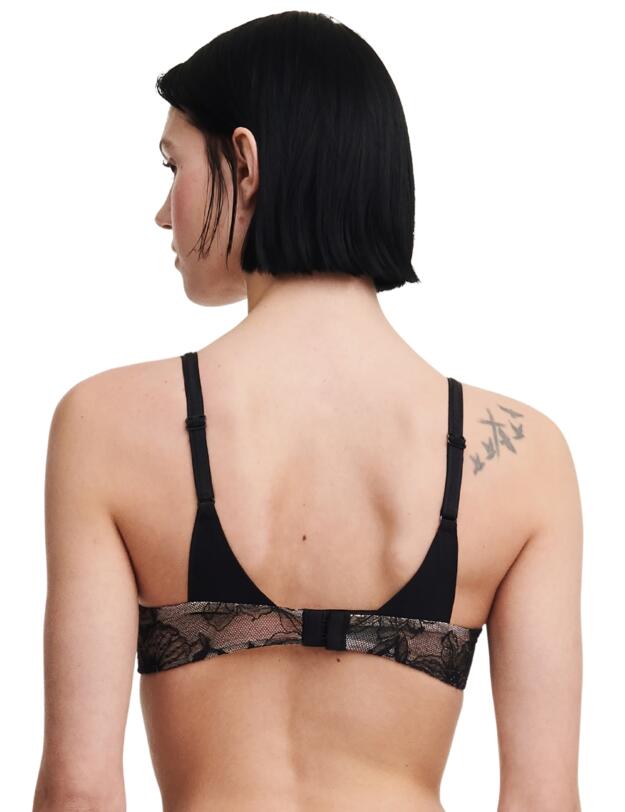 Chantelle Orchids Half Cup Balcony Bra Black