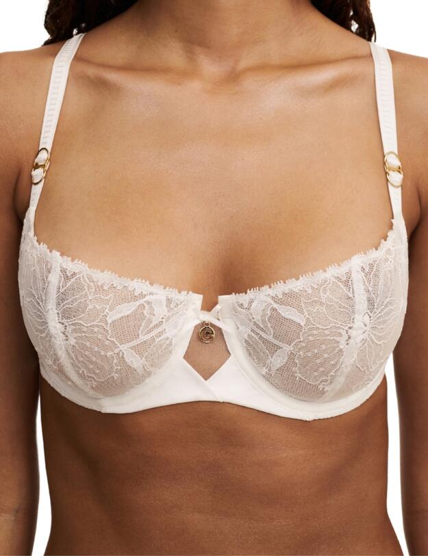 Chantelle Orchids Half Cup Balcony Bra Milk