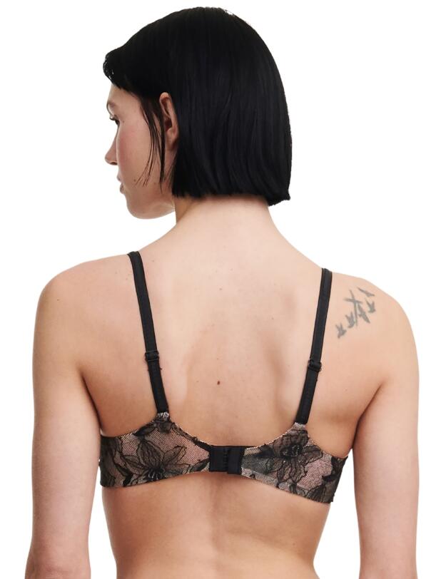 Chantelle Orchids Push-Up T-Shirt Bra Black