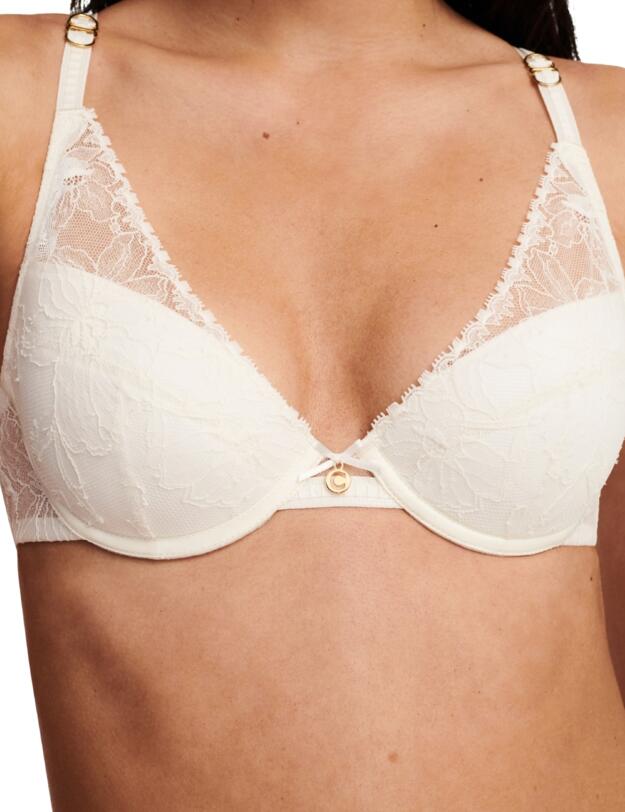 Chantelle Orchids Push-Up T-Shirt Bra Milk