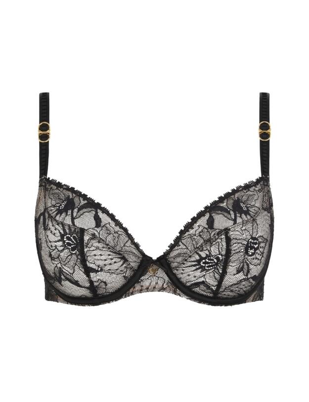 Chantelle Orchids Covering Bra Black