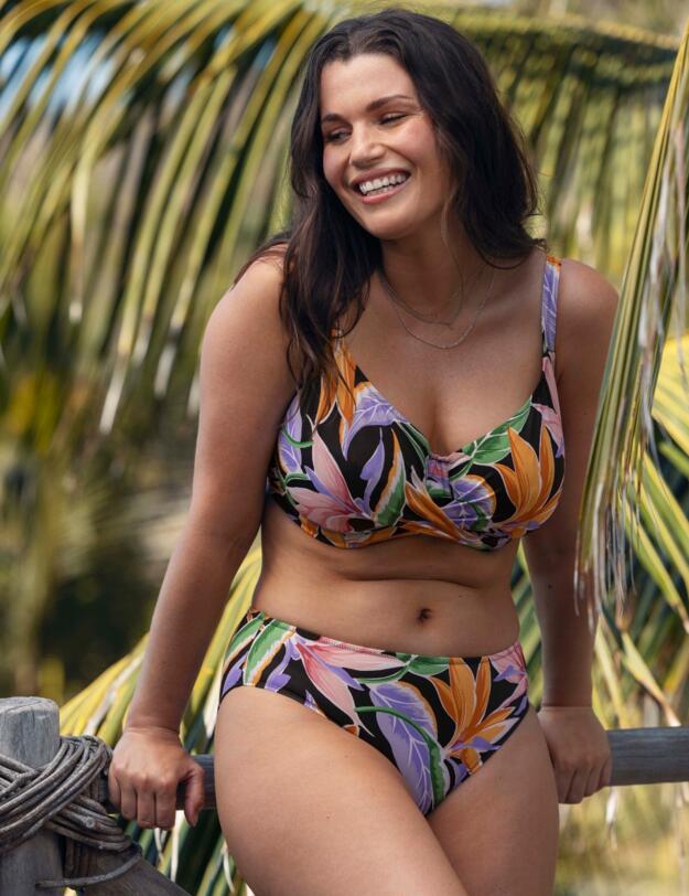 Fantasie Mykonos Cove Mid Rise Bikini Brief Black