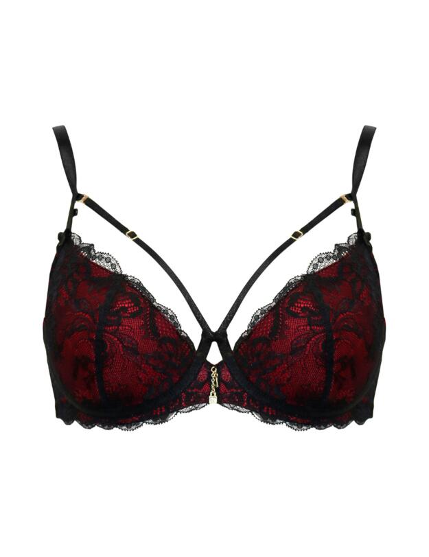 Pour Moi Desire Padded Bra Black/Red