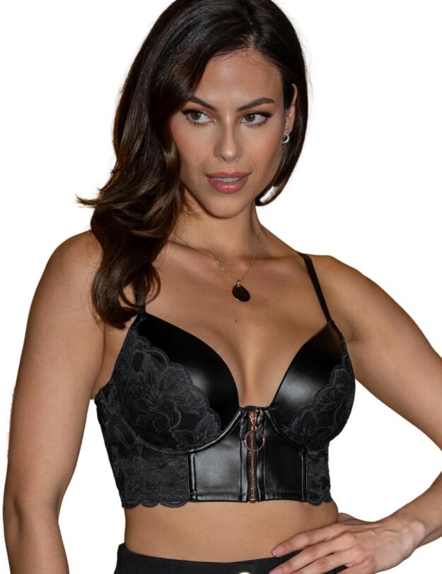 Pour Moi Onyx Padded Longline Bra Black