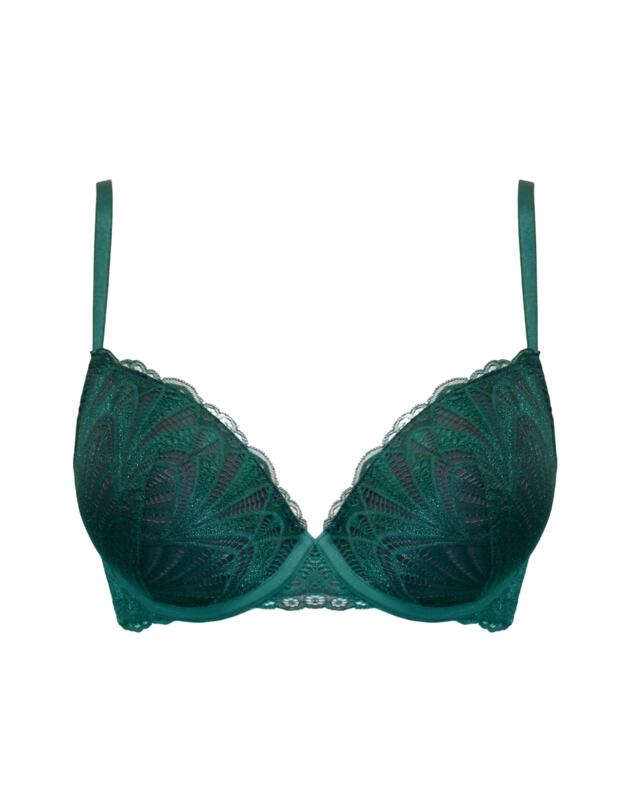 Pour Moi New Romance Padded Push Up Bra Forest/Slate